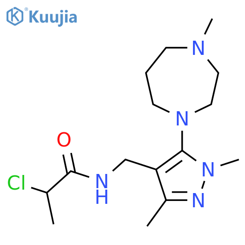 2-Chloro-N-[[1,3-dimethyl-5-(4-methyl-1,4-diazepan-1-yl)pyrazol-4-yl]methyl]propanamide structure