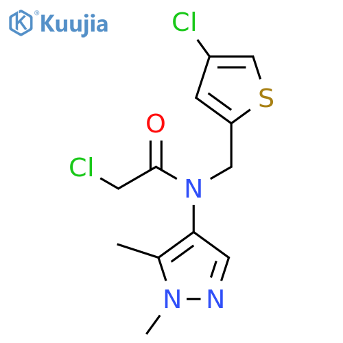 2-chloro-N-(4-chlorothiophen-2-yl)methyl-N-(1,5-dimethyl-1H-pyrazol-4-yl)acetamide structure