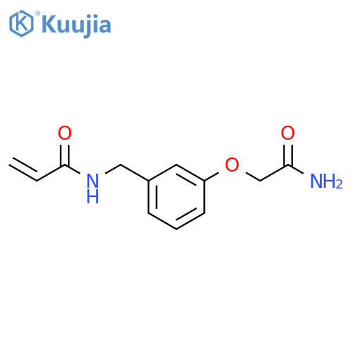 N-{3-(carbamoylmethoxy)phenylmethyl}prop-2-enamide structure
