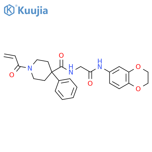 N-(2,3-dihydro-1,4-benzodioxin-6-yl)-2-{[4-phenyl-1-(prop-2-enoyl)piperidin-4-yl]formamido}acetamide structure