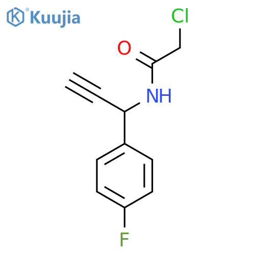 2-chloro-N-1-(4-fluorophenyl)prop-2-yn-1-ylacetamide structure