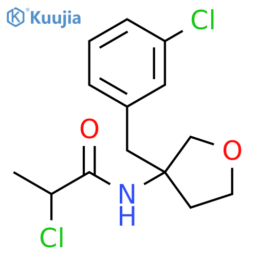 Propanamide, 2-chloro-N-[3-[(3-chlorophenyl)methyl]tetrahydro-3-furanyl]- structure