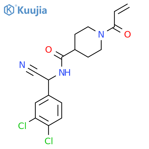 N-[cyano(3,4-dichlorophenyl)methyl]-1-(prop-2-enoyl)piperidine-4-carboxamide structure