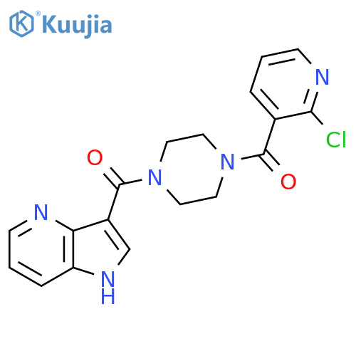 1-(2-chloropyridine-3-carbonyl)-4-{1H-pyrrolo[3,2-b]pyridine-3-carbonyl}piperazine structure