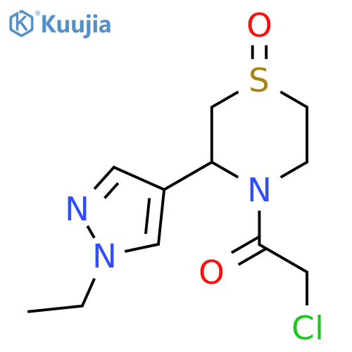 4-(2-chloroacetyl)-3-(1-ethyl-1H-pyrazol-4-yl)-1lambda4-thiomorpholin-1-one structure