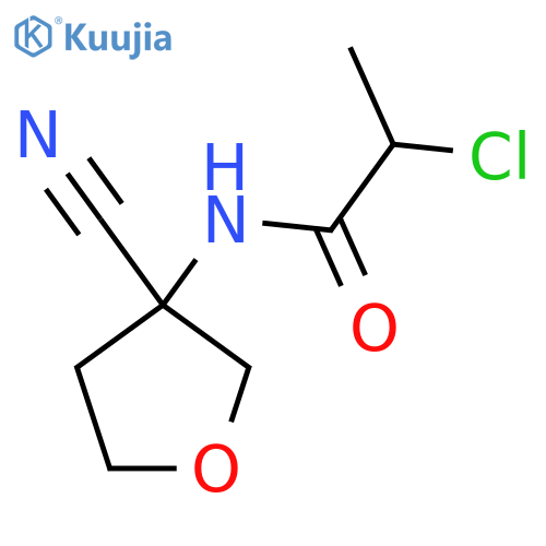 2-Chloro-N-(3-cyanooxolan-3-yl)propanamide structure