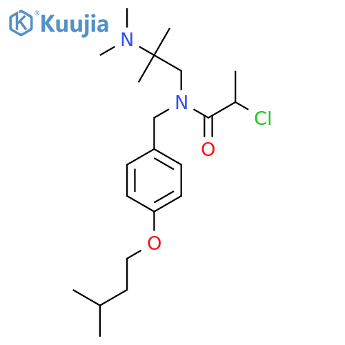2-Chloro-N-[2-(dimethylamino)-2-methylpropyl]-N-[[4-(3-methylbutoxy)phenyl]methyl]propanamide structure