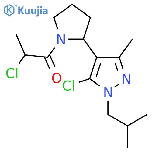 2-Chloro-1-[2-[5-chloro-3-methyl-1-(2-methylpropyl)pyrazol-4-yl]pyrrolidin-1-yl]propan-1-one structure