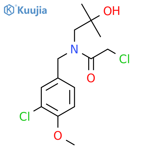 2-chloro-N-(3-chloro-4-methoxyphenyl)methyl-N-(2-hydroxy-2-methylpropyl)acetamide structure
