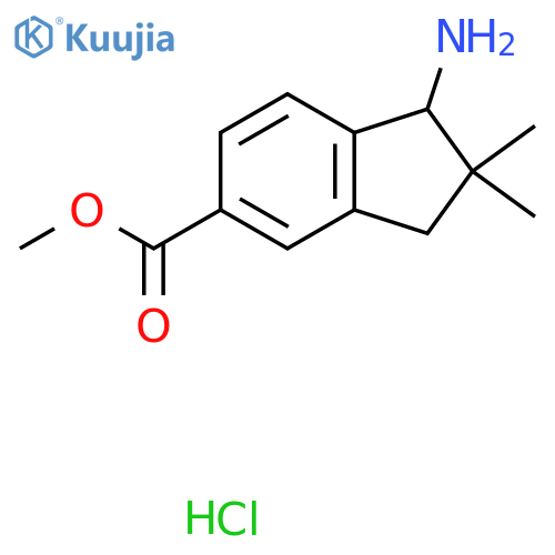 Methyl 1-amino-2,2-dimethyl-1,3-dihydroindene-5-carboxylate;hydrochloride structure