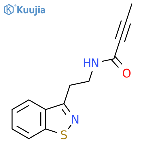N-2-(1,2-benzothiazol-3-yl)ethylbut-2-ynamide structure