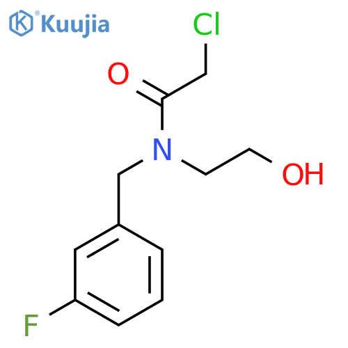 2-chloro-N-(3-fluorophenyl)methyl-N-(2-hydroxyethyl)acetamide structure
