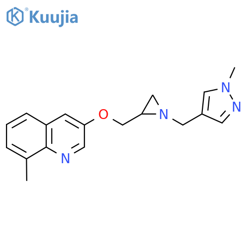 8-Methyl-3-[[1-[(1-methylpyrazol-4-yl)methyl]aziridin-2-yl]methoxy]quinoline structure