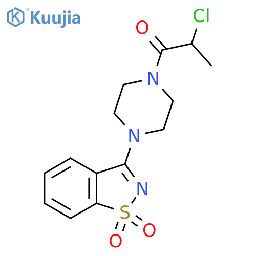2-Chloro-1-(4-(1,1-dioxidobenzo[d]isothiazol-3-yl)piperazin-1-yl)propan-1-one structure