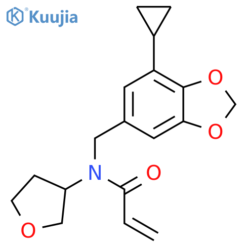 N-[(7-Cyclopropyl-1,3-benzodioxol-5-yl)methyl]-N-(oxolan-3-yl)prop-2-enamide structure