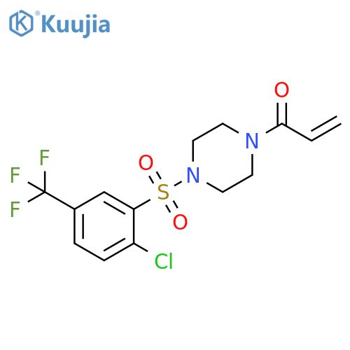 1-[4-[[2-Chloro-5-(trifluoromethyl)phenyl]sulfonyl]-1-piperazinyl]-2-propen-1-one structure