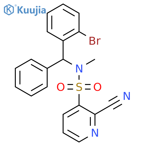 N-[(2-bromophenyl)(phenyl)methyl]-2-cyano-N-methylpyridine-3-sulfonamide structure