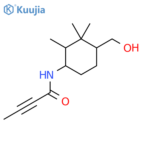 N-4-(hydroxymethyl)-2,3,3-trimethylcyclohexylbut-2-ynamide structure