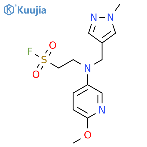 2-[(6-Methoxypyridin-3-yl)-[(1-methylpyrazol-4-yl)methyl]amino]ethanesulfonyl fluoride structure
