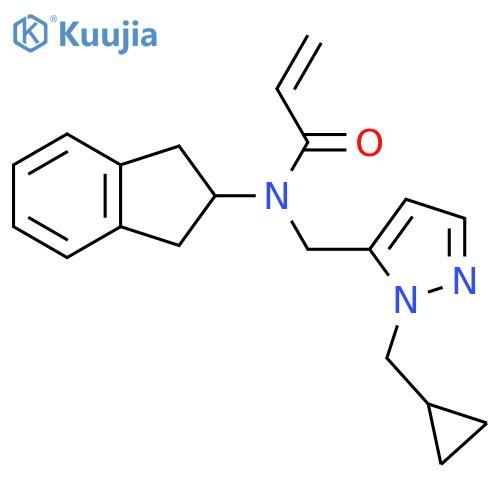N-[[2-(Cyclopropylmethyl)pyrazol-3-yl]methyl]-N-(2,3-dihydro-1H-inden-2-yl)prop-2-enamide structure