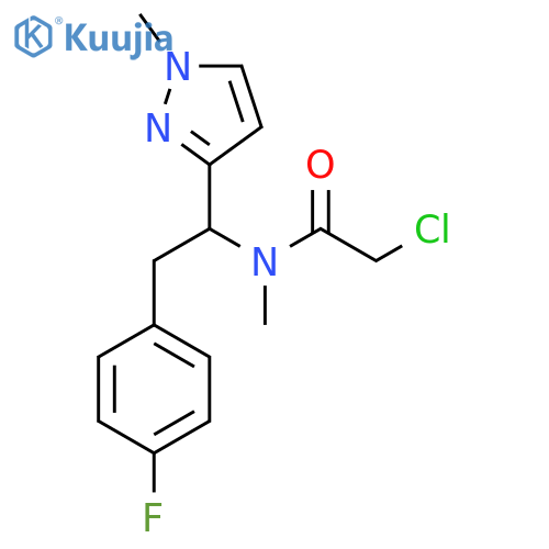 2-chloro-N-[2-(4-fluorophenyl)-1-(1-methyl-1H-pyrazol-3-yl)ethyl]-N-methylacetamide structure