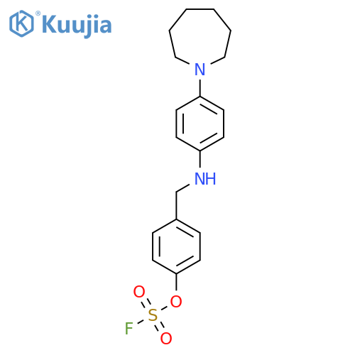 4-({[4-(Azepan-1-yl)phenyl]amino}methyl)phenyl sulfurofluoridate structure