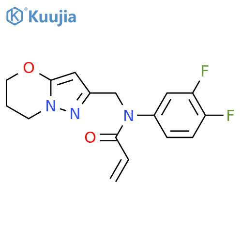 N-(3,4-Difluorophenyl)-N-(6,7-dihydro-5H-pyrazolo[5,1-b][1,3]oxazin-2-ylmethyl)prop-2-enamide structure