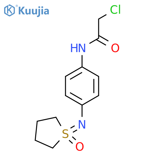 2-chloro-N-{4-(1-oxo-1lambda6-thiolan-1-ylidene)aminophenyl}acetamide structure