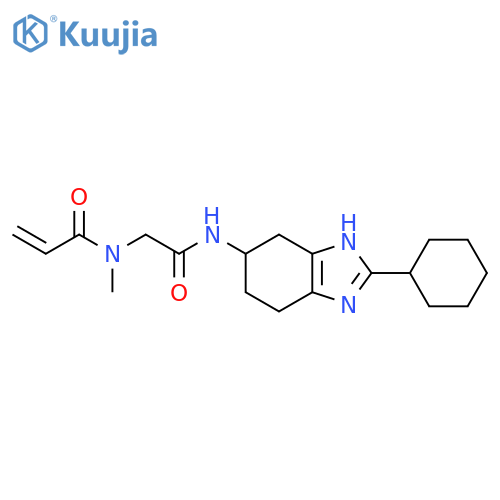 N-{(2-cyclohexyl-4,5,6,7-tetrahydro-1H-1,3-benzodiazol-5-yl)carbamoylmethyl}-N-methylprop-2-enamide structure