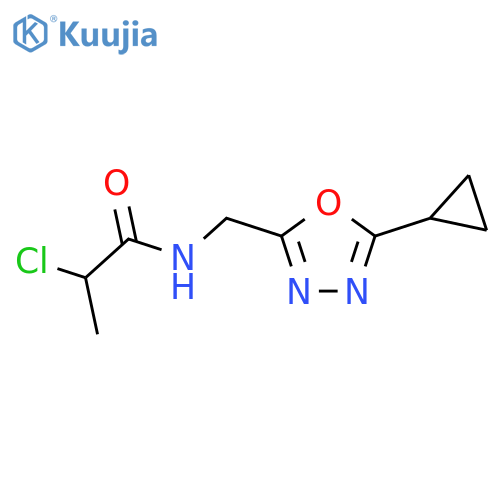 2-Chloro-N-[(5-cyclopropyl-1,3,4-oxadiazol-2-yl)methyl]propanamide structure