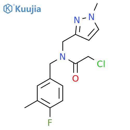 2-Chloro-N-[(4-fluoro-3-methylphenyl)methyl]-N-[(1-methylpyrazol-3-yl)methyl]acetamide structure