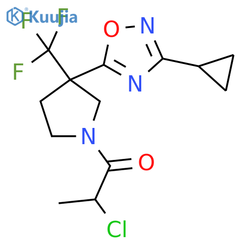2-Chloro-1-[3-(3-cyclopropyl-1,2,4-oxadiazol-5-yl)-3-(trifluoromethyl)pyrrolidin-1-yl]propan-1-one structure