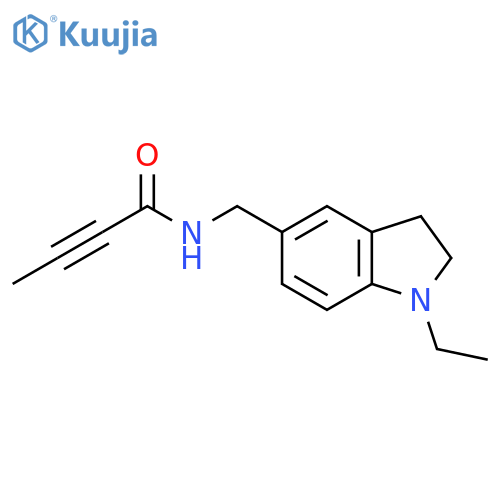 N-(1-ethyl-2,3-dihydro-1H-indol-5-yl)methylbut-2-ynamide structure