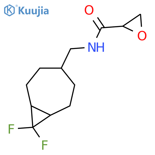 N-[(8,8-Difluoro-4-bicyclo[5.1.0]octanyl)methyl]oxirane-2-carboxamide structure