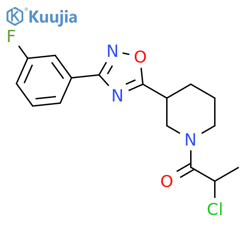 2-Chloro-1-[3-[3-(3-fluorophenyl)-1,2,4-oxadiazol-5-yl]piperidin-1-yl]propan-1-one structure