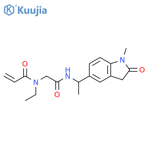 N-[2-[[1-(2,3-Dihydro-1-methyl-2-oxo-1H-indol-5-yl)ethyl]amino]-2-oxoethyl]-N-ethyl-2-propenamide structure