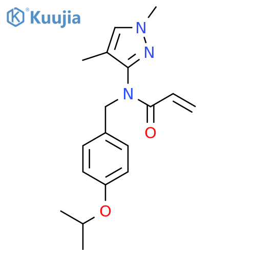 N-(1,4-Dimethylpyrazol-3-yl)-N-[(4-propan-2-yloxyphenyl)methyl]prop-2-enamide structure