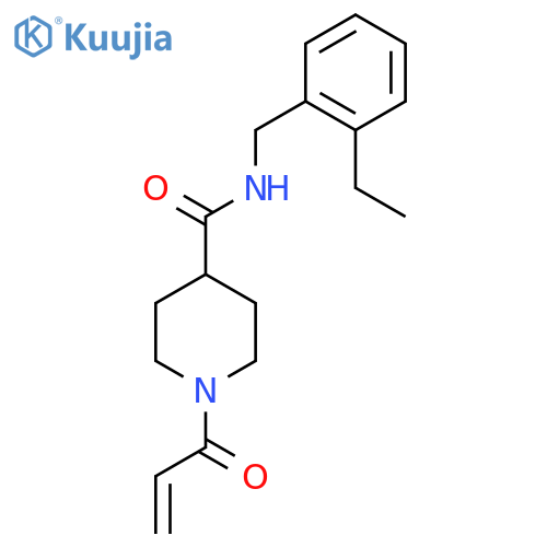 N-[(2-ethylphenyl)methyl]-1-(prop-2-enoyl)piperidine-4-carboxamide structure