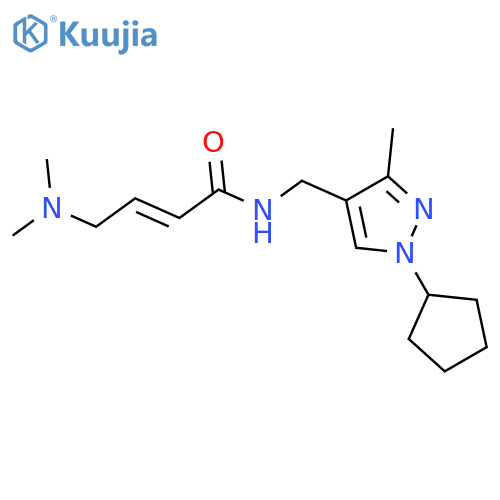 (E)-N-[(1-Cyclopentyl-3-methylpyrazol-4-yl)methyl]-4-(dimethylamino)but-2-enamide structure