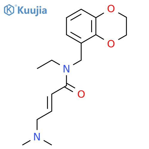 (E)-N-(2,3-Dihydro-1,4-benzodioxin-5-ylmethyl)-4-(dimethylamino)-N-ethylbut-2-enamide structure