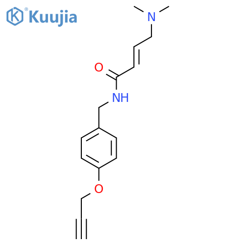 (2E)-4-(dimethylamino)-N-{4-(prop-2-yn-1-yloxy)phenylmethyl}but-2-enamide structure