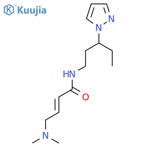 (E)-4-(Dimethylamino)-N-(3-pyrazol-1-ylpentyl)but-2-enamide structure