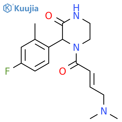 4-[4-(Dimethylamino)but-2-enoyl]-3-(4-fluoro-2-methylphenyl)piperazin-2-one structure
