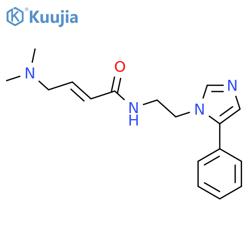 (E)-4-(Dimethylamino)-N-[2-(5-phenylimidazol-1-yl)ethyl]but-2-enamide structure