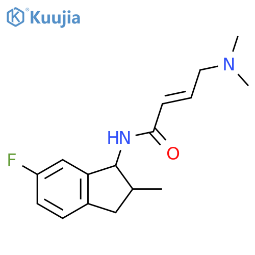 (2E)-4-(dimethylamino)-N-(6-fluoro-2-methyl-2,3-dihydro-1H-inden-1-yl)but-2-enamide structure