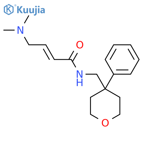 (2E)-4-(dimethylamino)-N-[(4-phenyloxan-4-yl)methyl]but-2-enamide structure