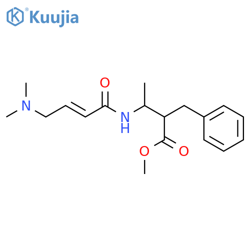 methyl 2-benzyl-3-[(2E)-4-(dimethylamino)but-2-enamido]butanoate structure