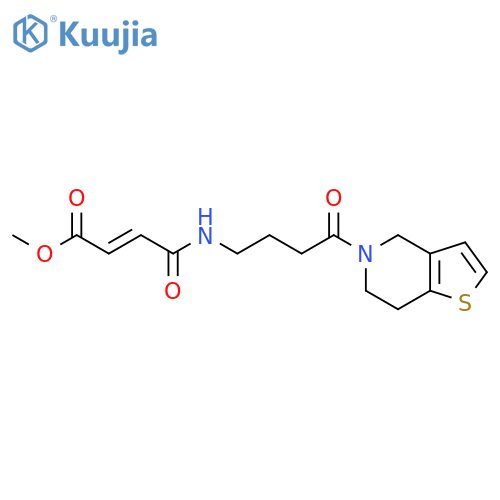 Methyl (E)-4-[[4-(6,7-dihydro-4H-thieno[3,2-c]pyridin-5-yl)-4-oxobutyl]amino]-4-oxobut-2-enoate structure