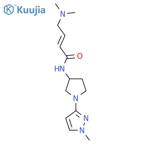 (2E)-4-(dimethylamino)-N-1-(1-methyl-1H-pyrazol-3-yl)pyrrolidin-3-ylbut-2-enamide structure