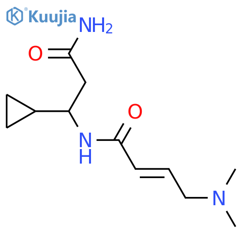 (2E)-N-(2-carbamoyl-1-cyclopropylethyl)-4-(dimethylamino)but-2-enamide structure